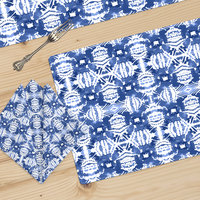 Blue Japanese Shibori Table Linen Set