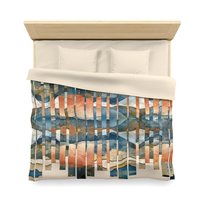 King duvet cover with an abstract landscape design