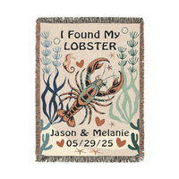 Personalized Woven Blanket – “I Found My Lobster” Throw for Couples