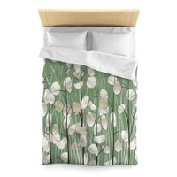 Olive Green Botanical Bedding, Cotton or Poly