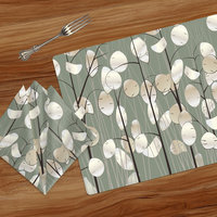 Lunaria Plants Cotton Table Linens