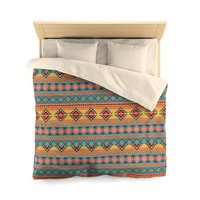 Colorful Tribal Bedding, Poly Duvet Cover, Queen