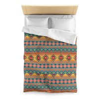 Colorful Tribal Bedding, Cotton Duvet Cover, Twin