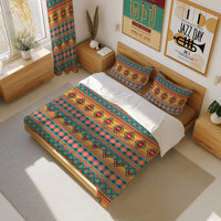 Colorful Tribal Bedding, Cotton Comforter or Duvet Cover, Pillow Shams