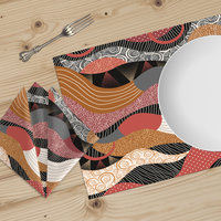 Multicolor Abstract Shapes cotton Table Linen Set