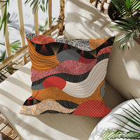 Multicolor Abstract Shapes Modern Art Pillow