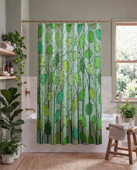 Green Honesty Plant Shower Curtain