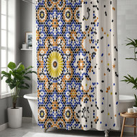 Moroccan Shower Curtain, Mosaic Pattern 