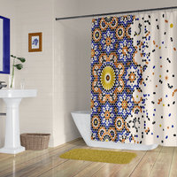 Moroccan Shower Curtain, Mosaic Pattern 