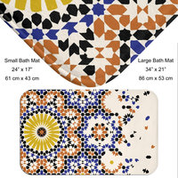 Bath mat close up and size chart