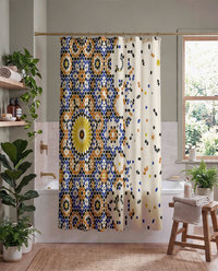 Moroccan Shower Curtain, Mosaic Pattern 