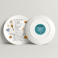 Personalized Handwritten Recipe Gift Plate with Display Stand 
