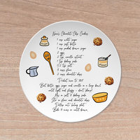 Personalized Handwritten Recipe Gift Plate with Display Stand 