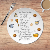 Personalized Handwritten Recipe Gift Plate with Display Stand 