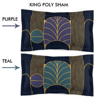 Navy Blue Art Deco Bedding, Poly or Cotton Comforter or Duvet Cover, Pillow Shams