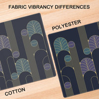 Navy Blue Art Deco cotton or polyester printing differences