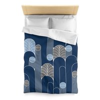 Midnight Blue Art Deco Bedding, Poly or Cotton Twin Duvet Cover