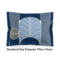 Midnight Blue Art Deco Poly Standard pillow sham