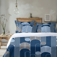 Midnight Blue Art Deco Bedding, Poly or Cotton King comforter set