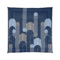 Midnight Blue Art Deco Poly or Cotton Queen comforter