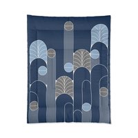 Midnight Blue Art Deco Poly or Cotton twin comforter