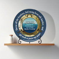 Retirement Gift Plate for a Sailor, blue