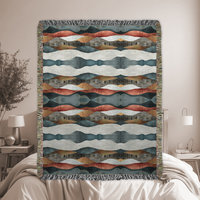 Nordic Stripes Woven Cotton Blanket in Earth Colors