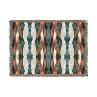 Nordic Stripes Woven Cotton Blanket in Earth Colors