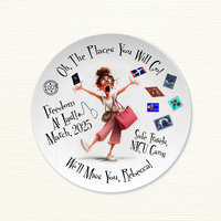 Retirement Travel Gift Plate, Personalized for a Coworker, Nurse or Doctor