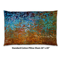 Burnt Orange and Blue Southwestern Bedding, Cotton or Poly