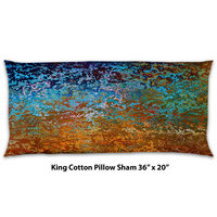 Burnt Orange and Blue Southwestern Bedding, Cotton or Poly