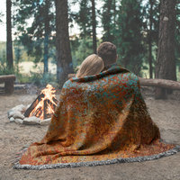 Abstract Ombré Woven Blanket in Southwestern Colors