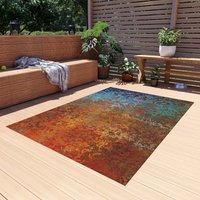 Abstract Ombré Outdoor Rug in Southwestern Colors