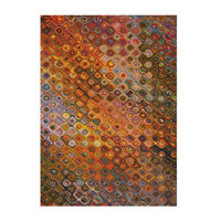 Colorful Boho Rug, Orange Mosaic Pattern