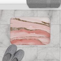 Pink Marble Shower Curtain