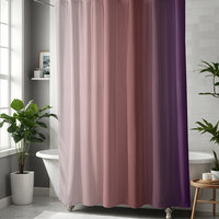 Purple Ombré Stripes Shower Curtain