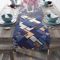 Mid-Century Modern Polka Dot cotton table runner