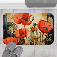 Art Nouveau Poppy Shower Curtain