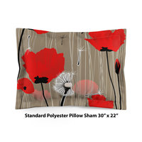 Red Poppy Bedding, Cotton or Poly