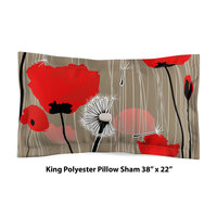 Red Poppy Bedding, Cotton or Poly