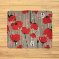 Flat lay Bold Red Poppy Fleece Blanket