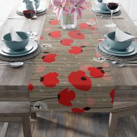 Red Poppy Table Runner