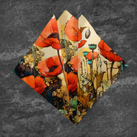 Art Nouveau Poppies Cotton napkin