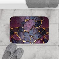 Purple and Gold Kintsugi Shower Curtain