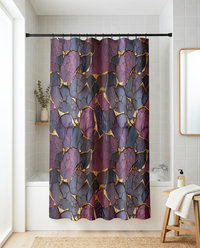Purple and Gold Kintsugi Shower Curtain