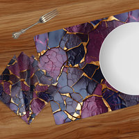 Aubergine and antique Kintsugi Cotton Table Linens