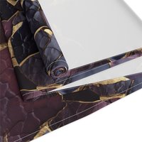 folded Purple and Gold Kintsugi Style Cotton Table Runner