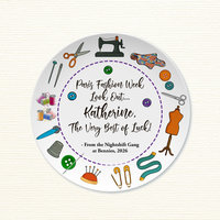 Personalized Sewing Plate, Retirement or Graduation Gift