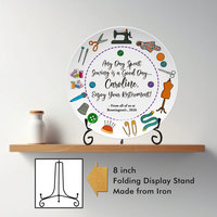 Personalized Sewing Plate, Retirement or Graduation Gift with Display Stand 