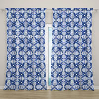 Watercolor Tie-Dye Window Curtains, Rod Pocket Panels